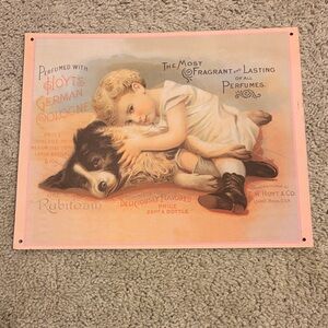 Vintage Hoyt's German Cologne Advertisement Tin Poster
